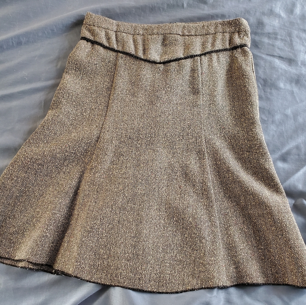 To The Max Brown Tweed Skirt
